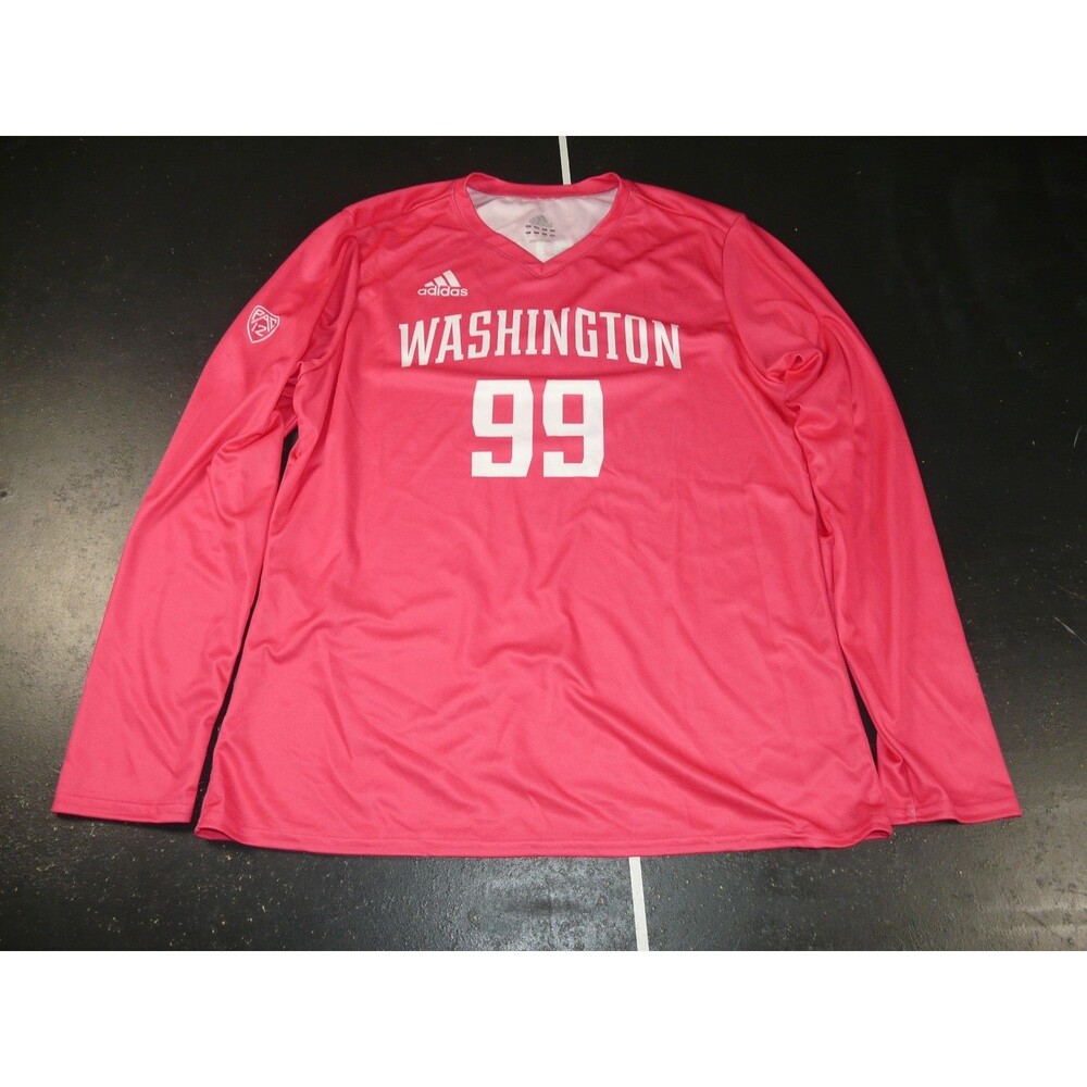 UW Washington Huskies PAC 12 Adidas Pink Long Sleeve Soccer Jersey #99 Women's L